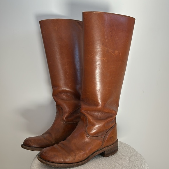 Frye True Vintage Tall Chestnut Brown Riding Boot  7 GVC - Picture 4 of 10